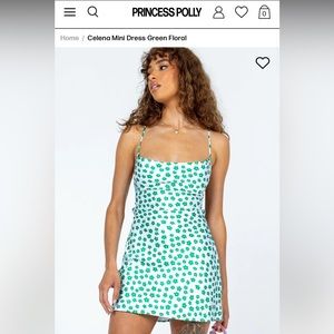 PRINCESS POLLY celina mini dress green floral